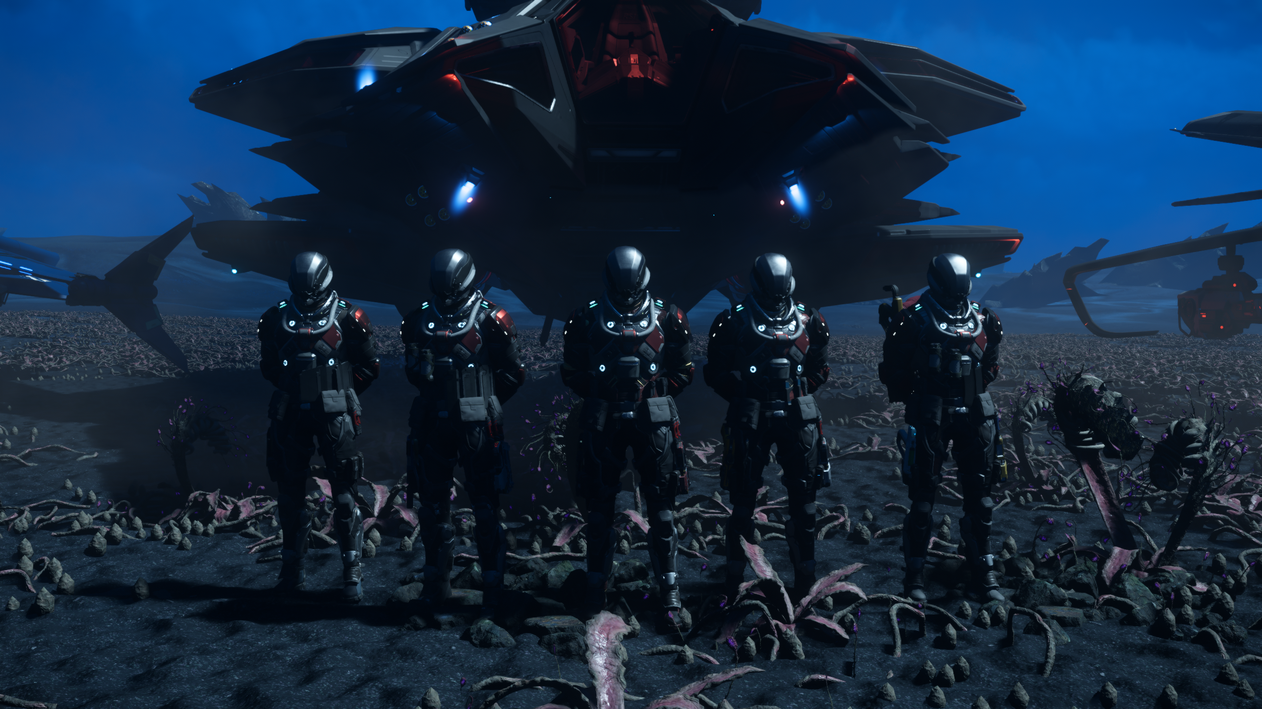 Fighter group in motion